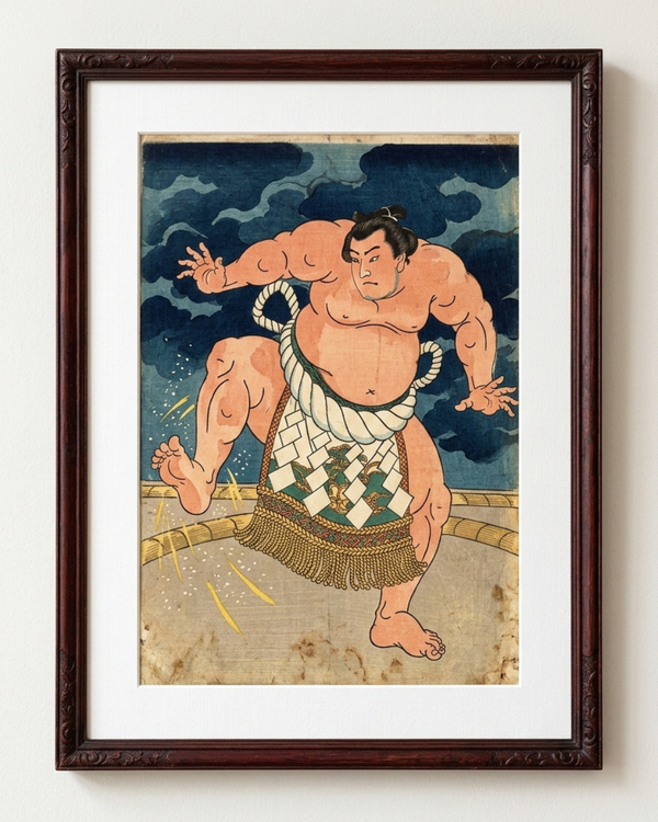 Sumo Warrior | Japanese Ukiyo-e Art Print on Awa Washi