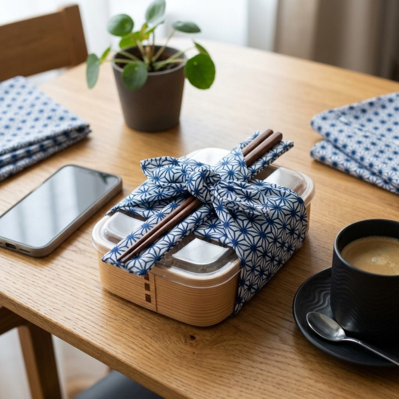 Japanese Tenugui Hand Towel Set of 2 – Asanoha Pattern