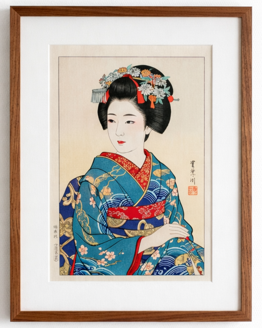 Kyoto Maiko Elegance | Japanese Ukiyo-e Art Print on Awa Washi