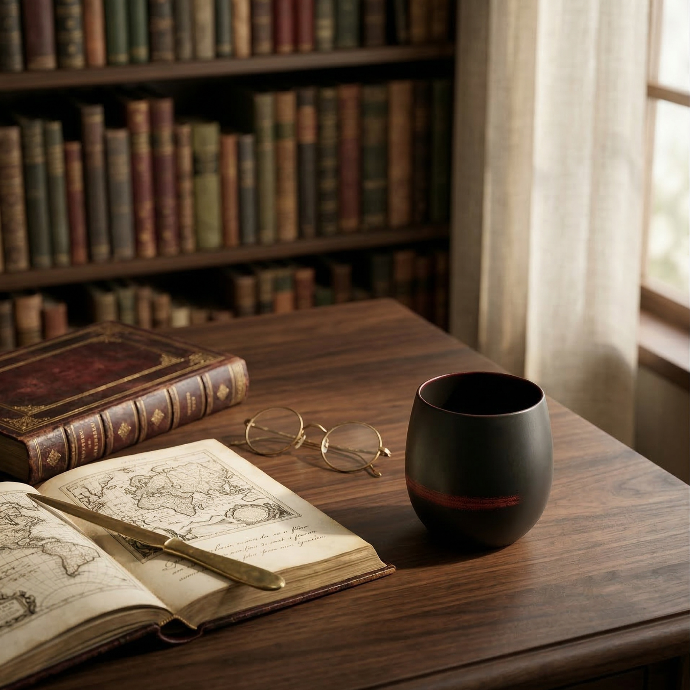 Black Lacquer Wooden Yunomi Cup