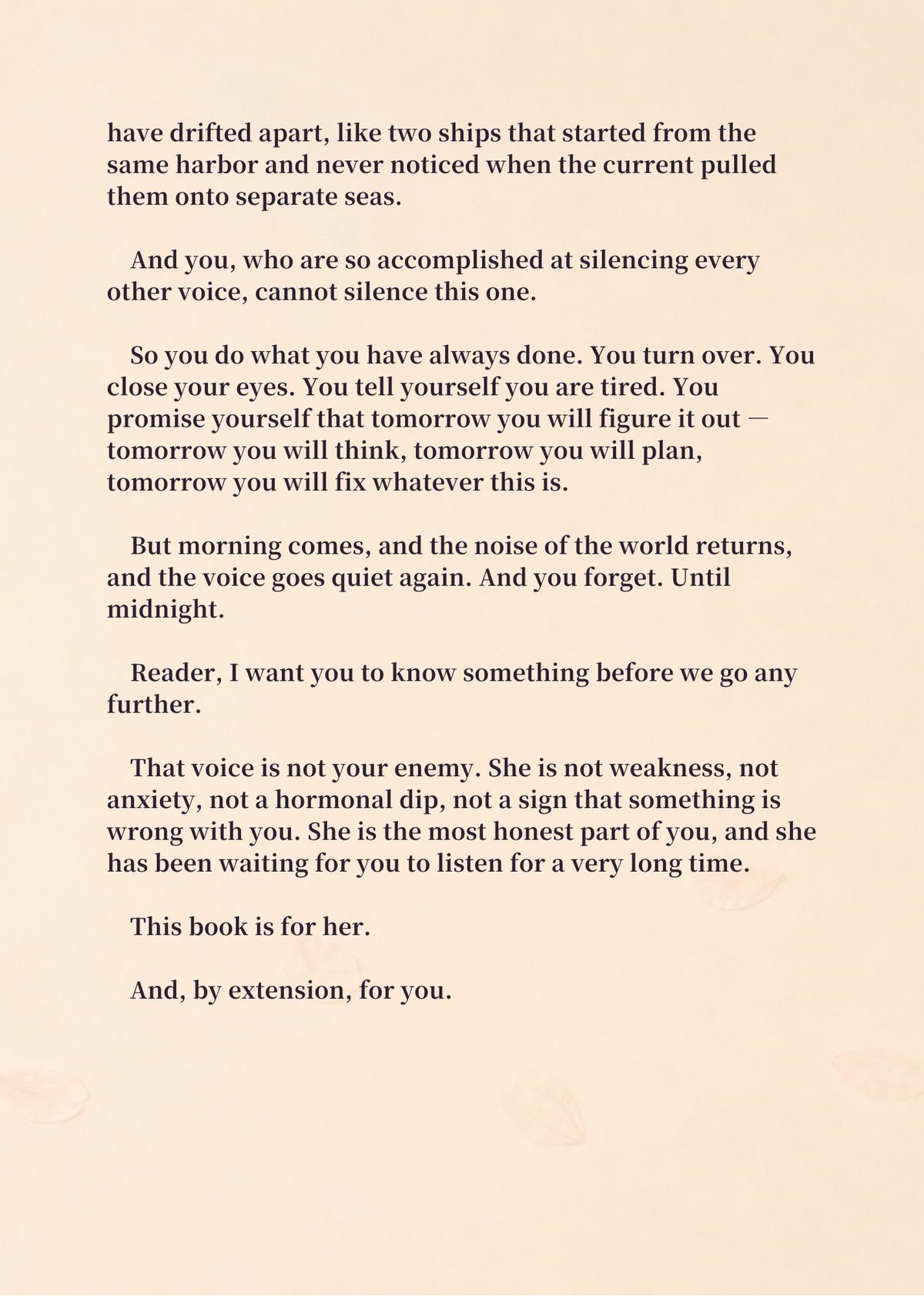 The Awakening prologue excerpt inviting the reader to listen to a long-neglected inner voice.
