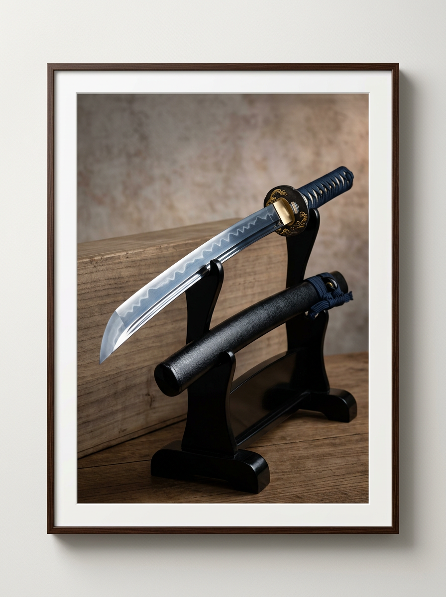 Silent Vow | Photoreal Katana Art Print on Awa Washi
