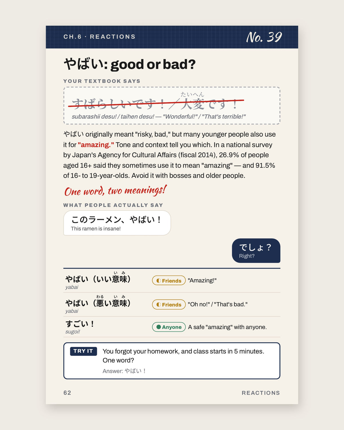 Inside the book: yabai, good or bad?