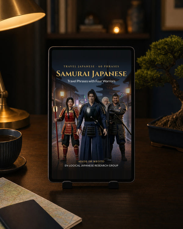 Samurai Japanese eBook cover shown on a tablet